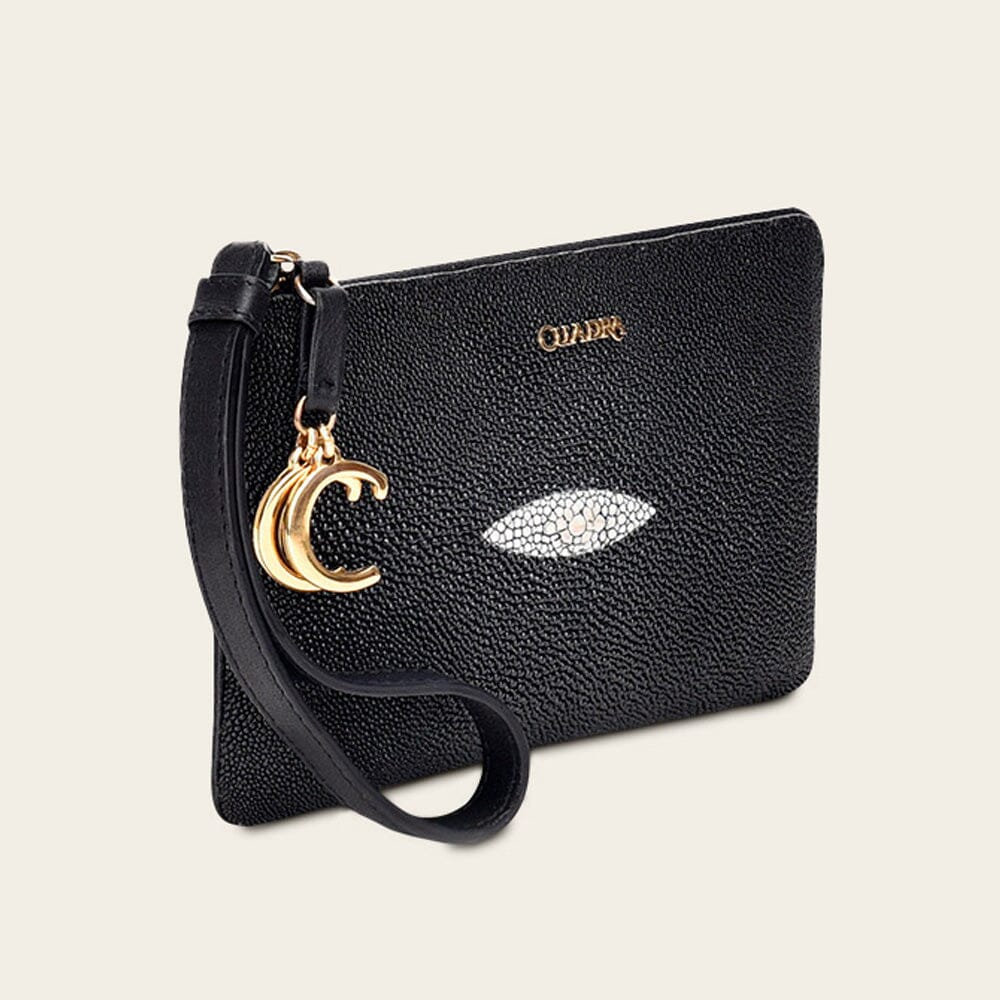 Cartera Piel De Mantarraya Macho Cuadra Dama Cartera Piel De