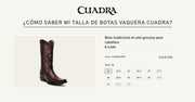 ¿cómo saber mi talla de botas vaquera Cuadra?