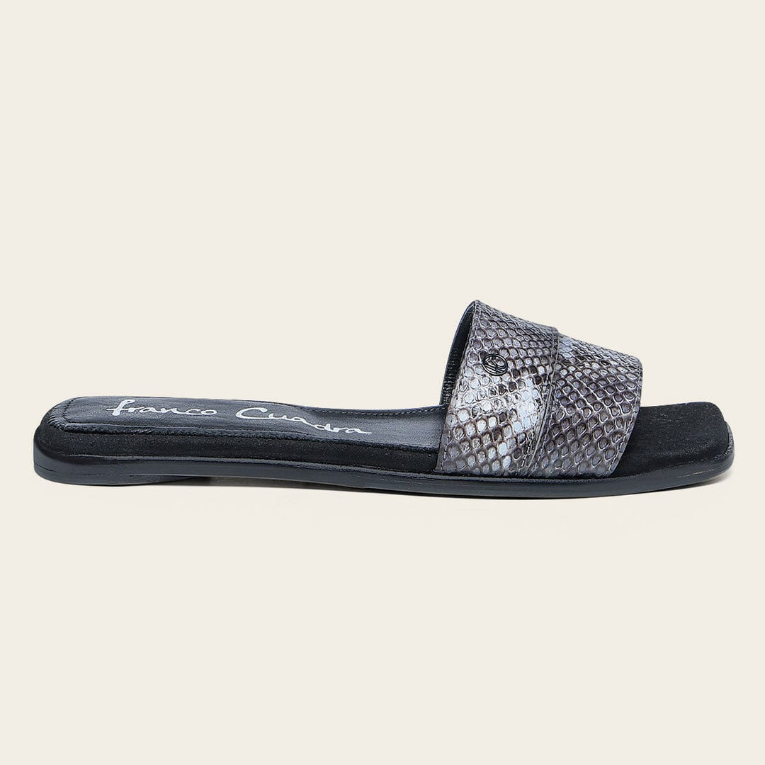 Sandalia en piel genuina de pitón para dama Sandalia 