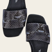 Sandalia en piel genuina de pitón para dama Sandalia 