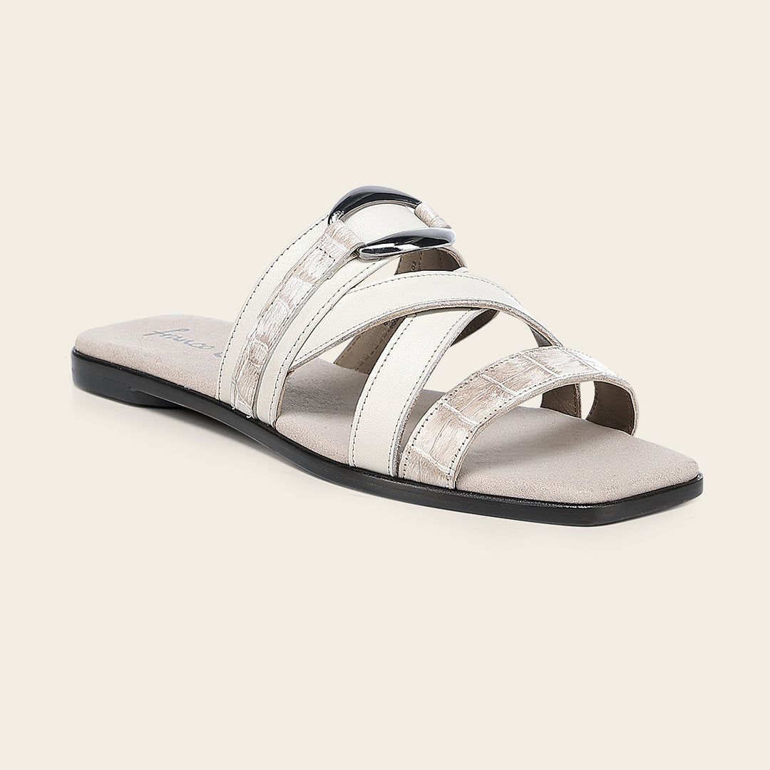 Sandalia en piel genuina de nilóticus para dama