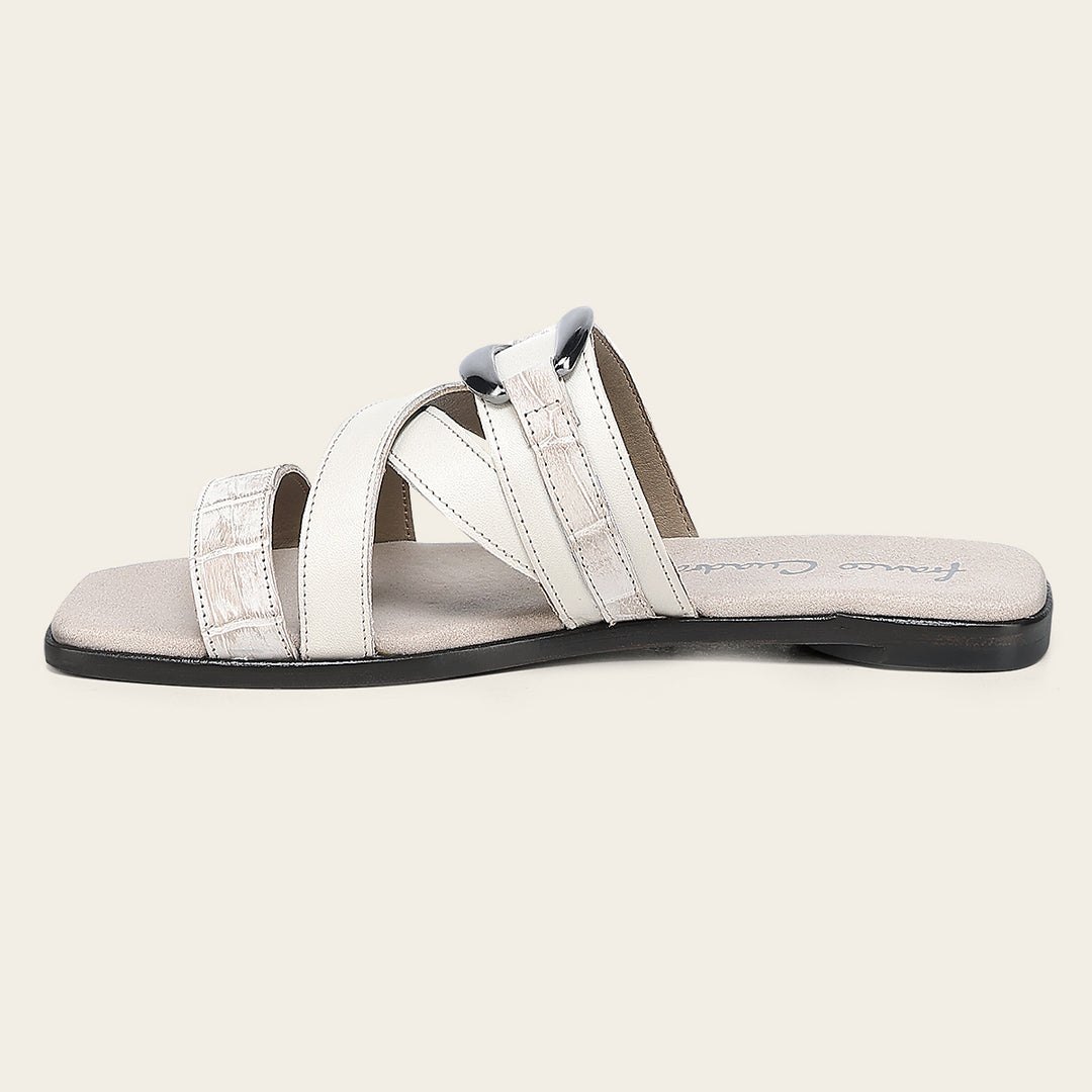 Sandalia en piel genuina de nilóticus para dama