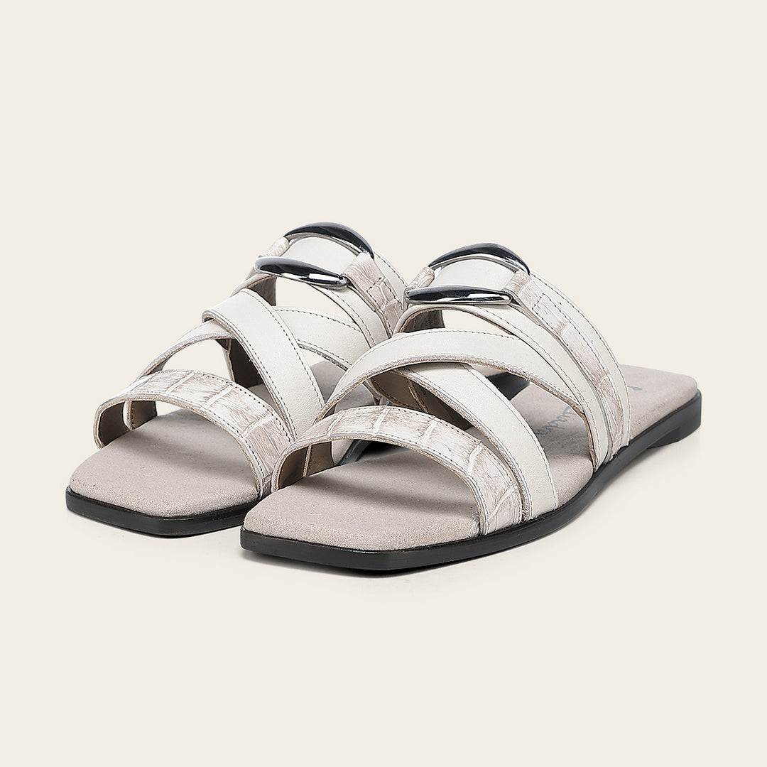 Sandalia en piel genuina de nilóticus para dama