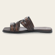 Sandalia en piel genuina de pitón para dama Sandalia 