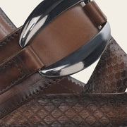 Sandalia en piel genuina de pitón para dama Sandalia 