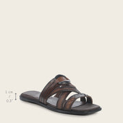 Sandalia en piel genuina de pitón para dama Sandalia 