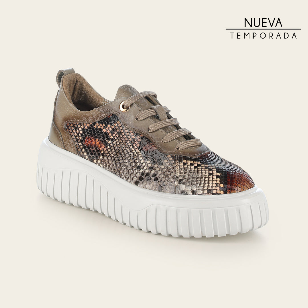 56KPMVL - Cuadra black casual fashion python quilted sneakers for men main image 1