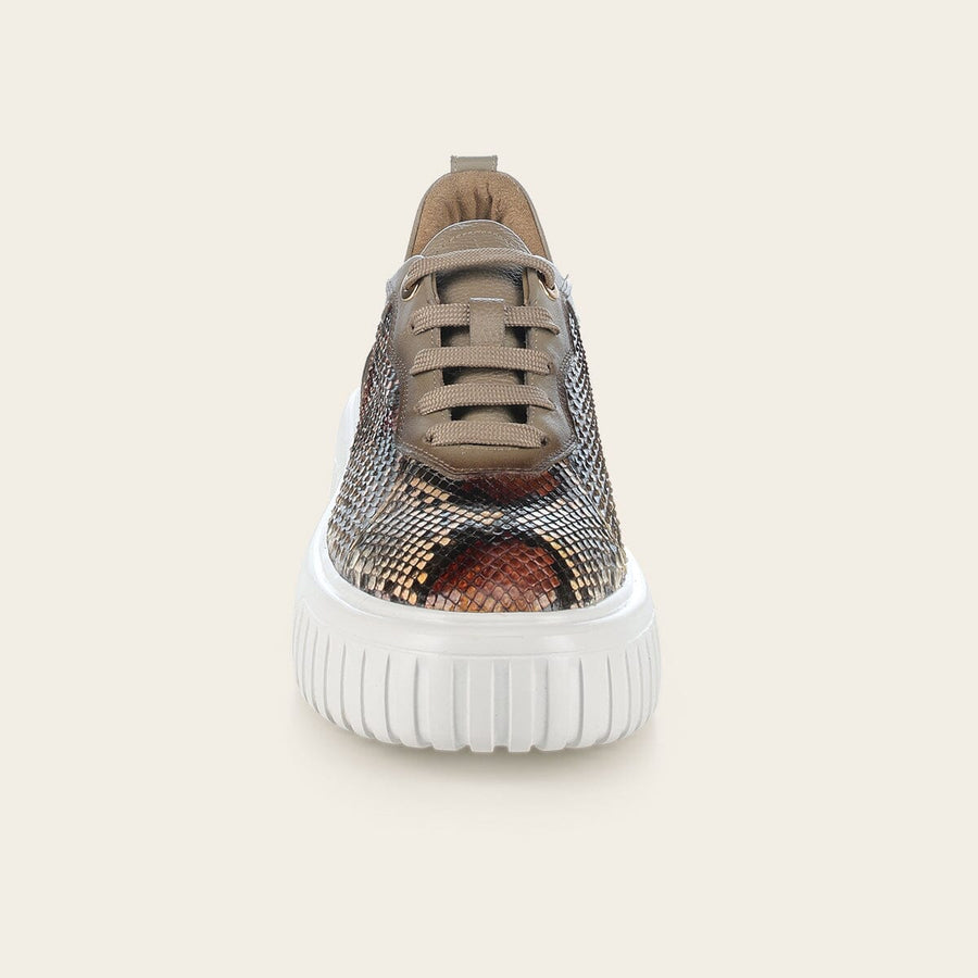 56KPMVL - Cuadra black casual fashion python quilted sneakers for men