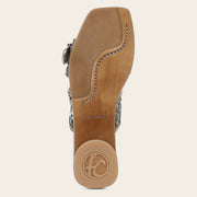 Sandalia en piel genuina para dama