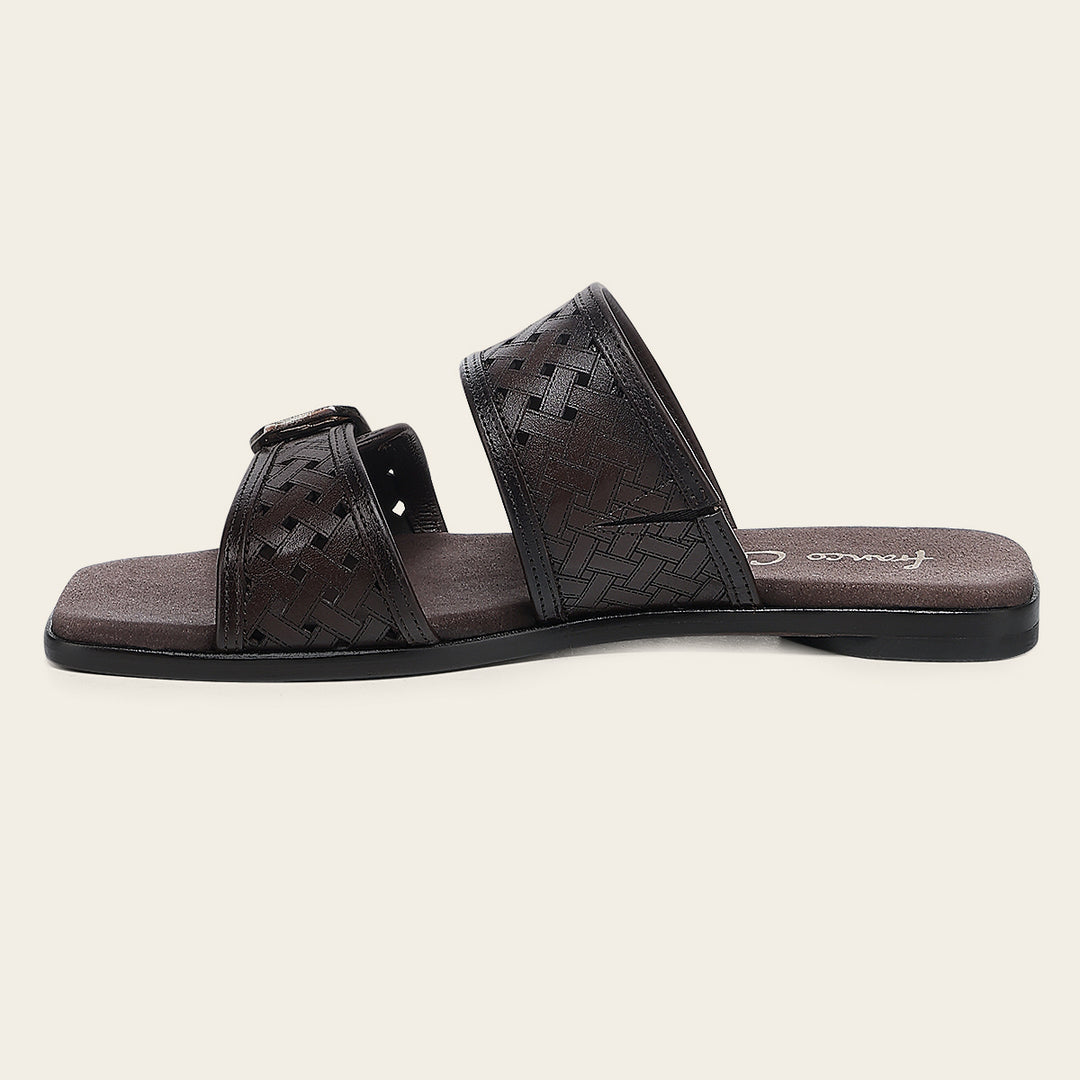 Sandalia en piel genuina de ternera para dama