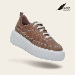 Tenis en piel genuina de pitón para dama