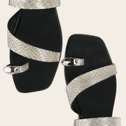 Sandalia en piel genuina de pitón para dama