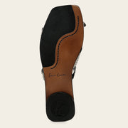 Sandalia en piel genuina de pitón para dama