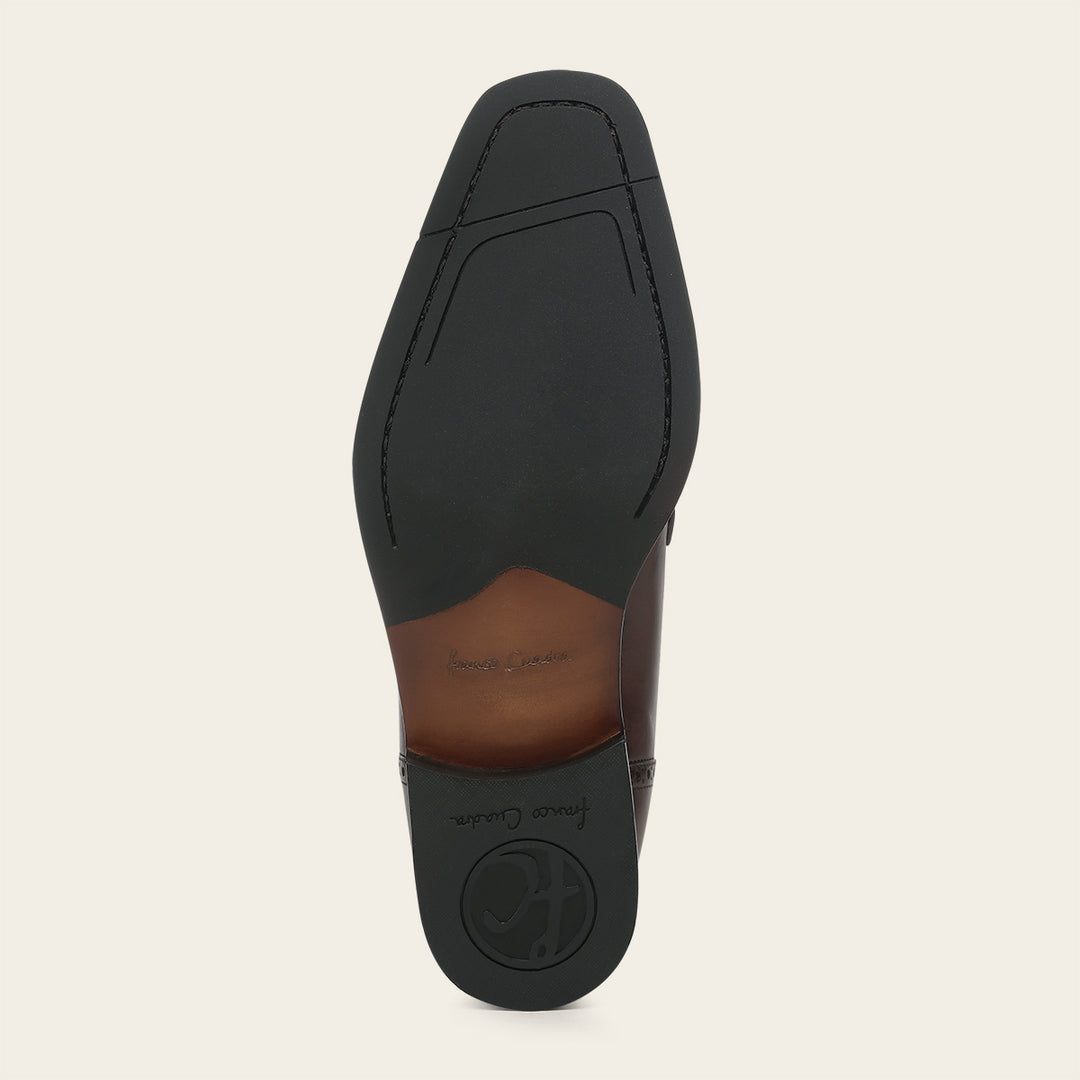 Zapato de vestir monkstrap en piel genuina de venado para caballero