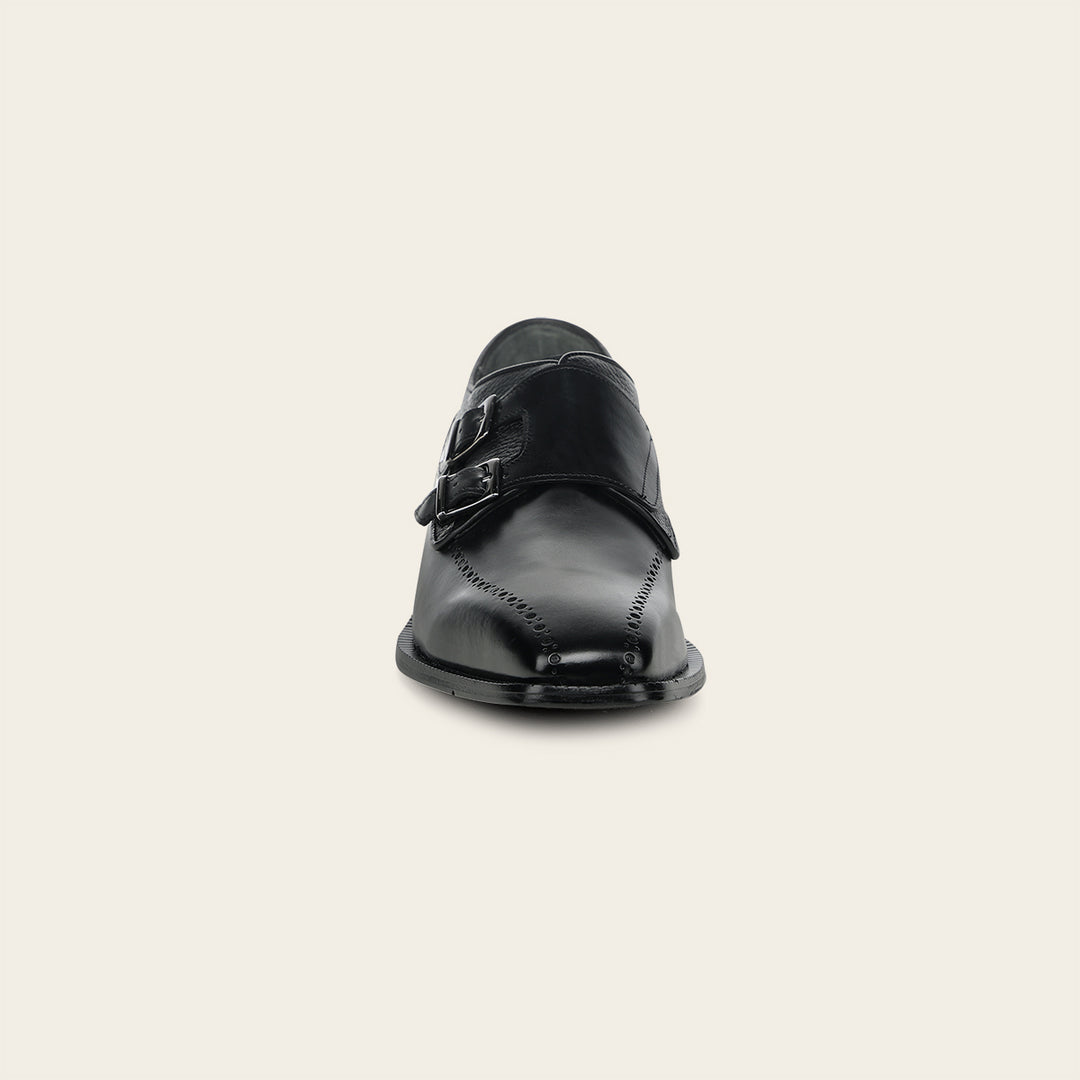 Zapato de vestir monkstrap en piel genuina de venado para caballero