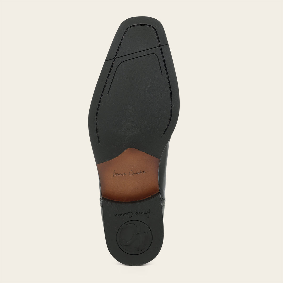 Zapato de vestir monkstrap en piel genuina de venado para caballero
