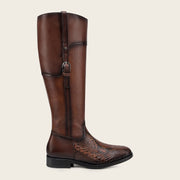 Bota de vestir en piel genuina de pitón para dama Botas y Botines 