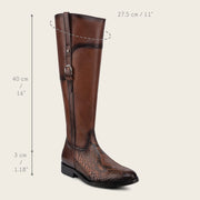 Bota de vestir en piel genuina de pitón para dama Botas y Botines 