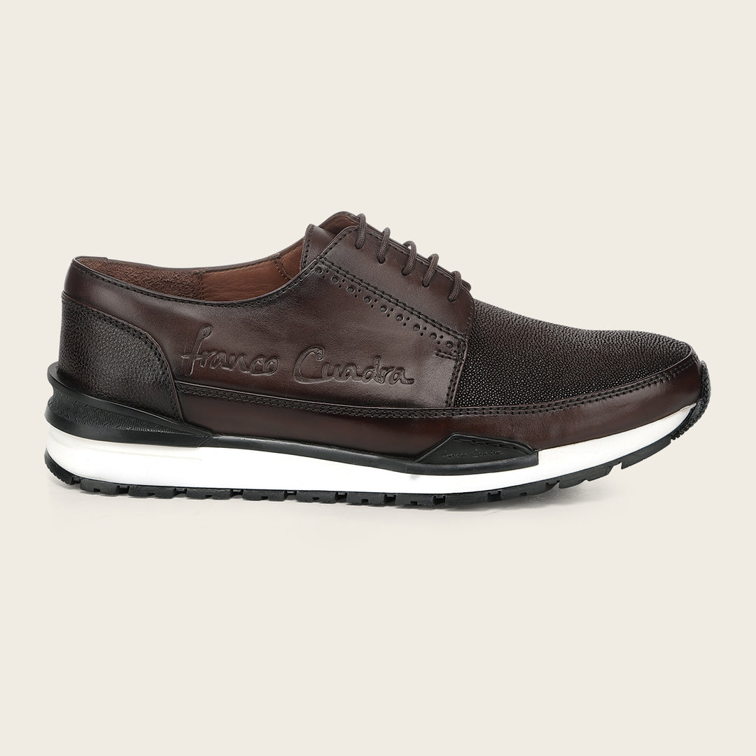 Tenis con piel genuina de mantarraya para caballero