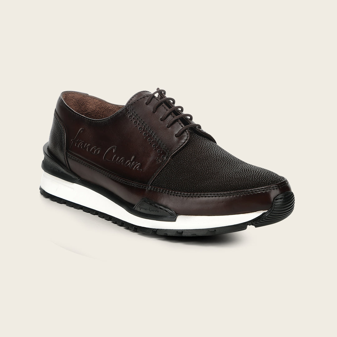 Tenis con piel genuina de mantarraya para caballero