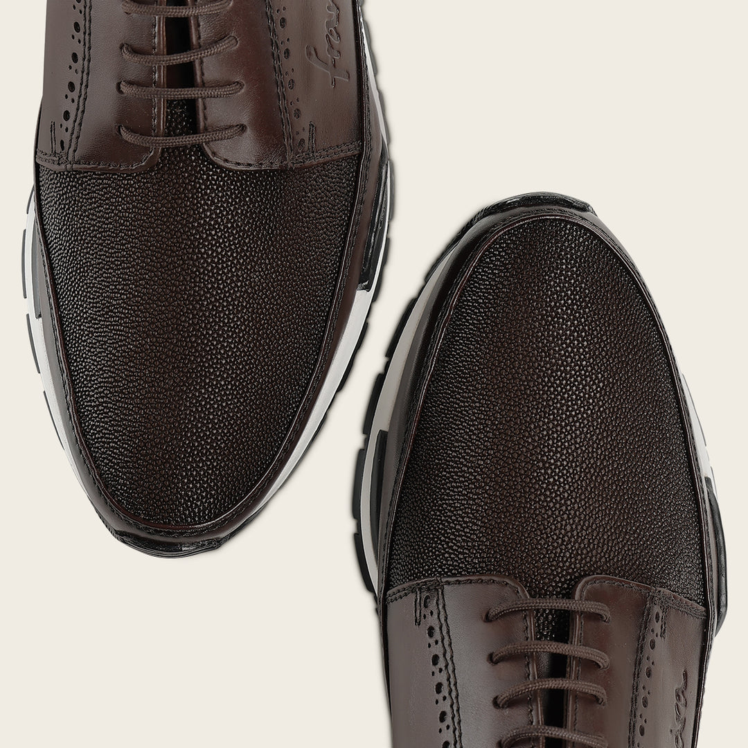 Tenis con piel genuina de mantarraya para caballero