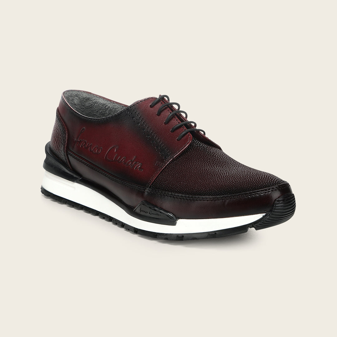 Tenis con piel genuina de mantarraya para caballero