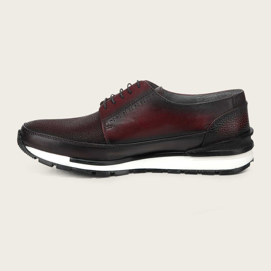 Tenis con piel genuina de mantarraya para caballero