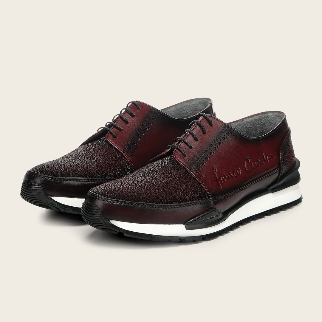 Tenis con piel genuina de mantarraya para caballero