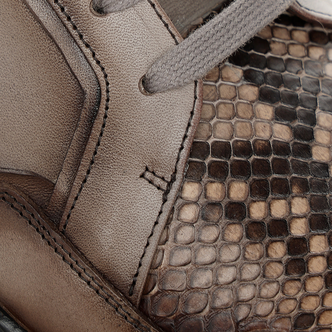 Tenis en piel genuina de pitón para caballero