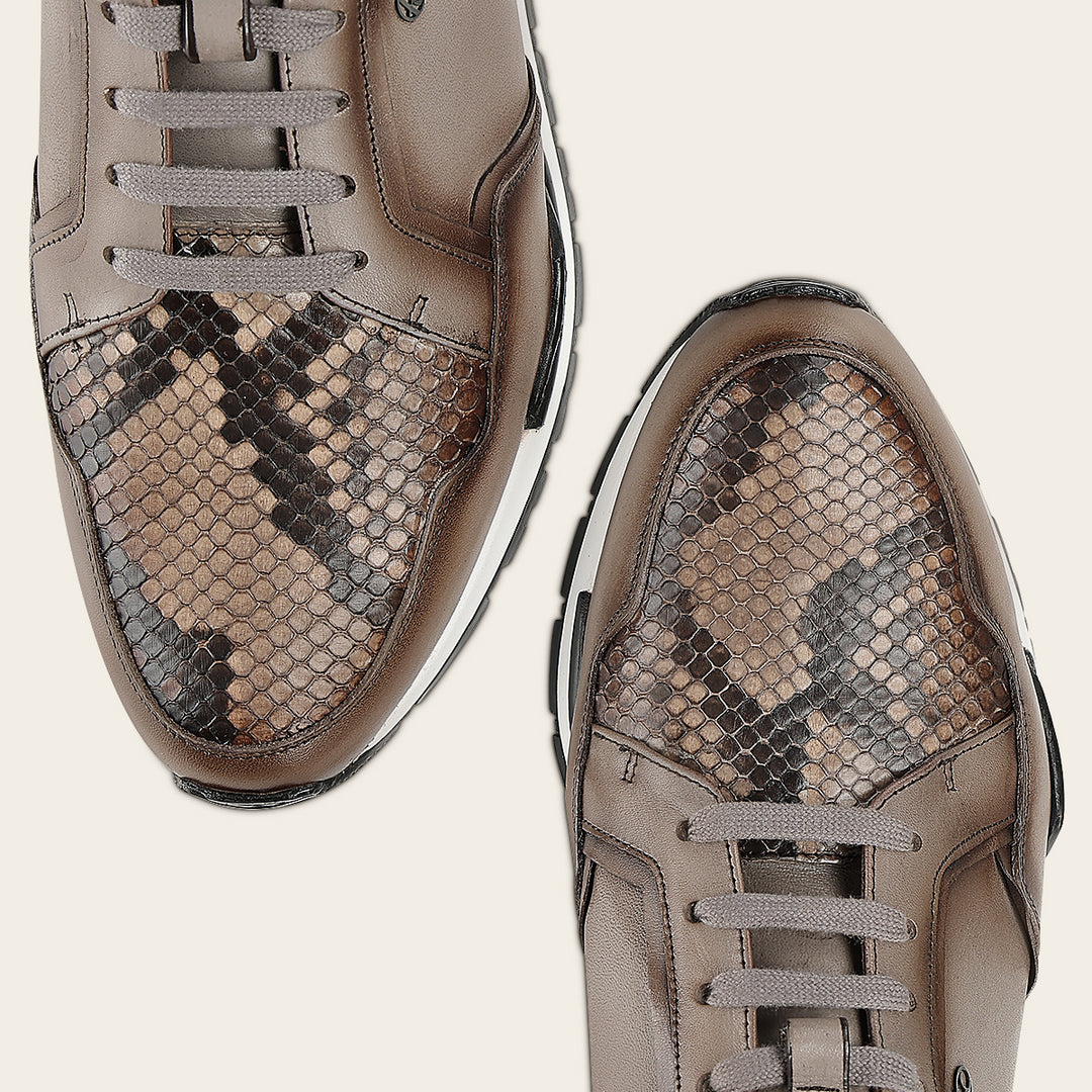 Tenis en piel genuina de pitón para caballero