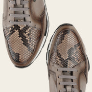 Tenis en piel genuina de pitón para caballero