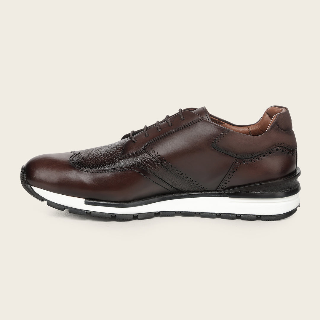 Tenis en piel genuina de venado para caballero