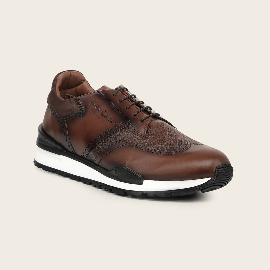 Tenis en piel genuina de venado para caballero