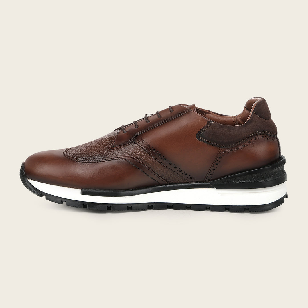 Tenis en piel genuina de venado para caballero
