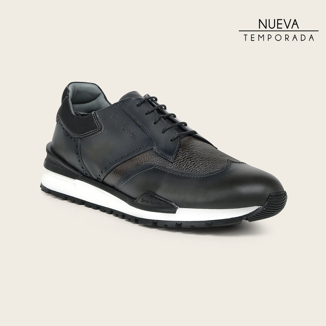 Tenis con piel genuina de venado para caballero