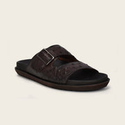 Sandalia en Piel Genuina de Avestruz Ofertas 