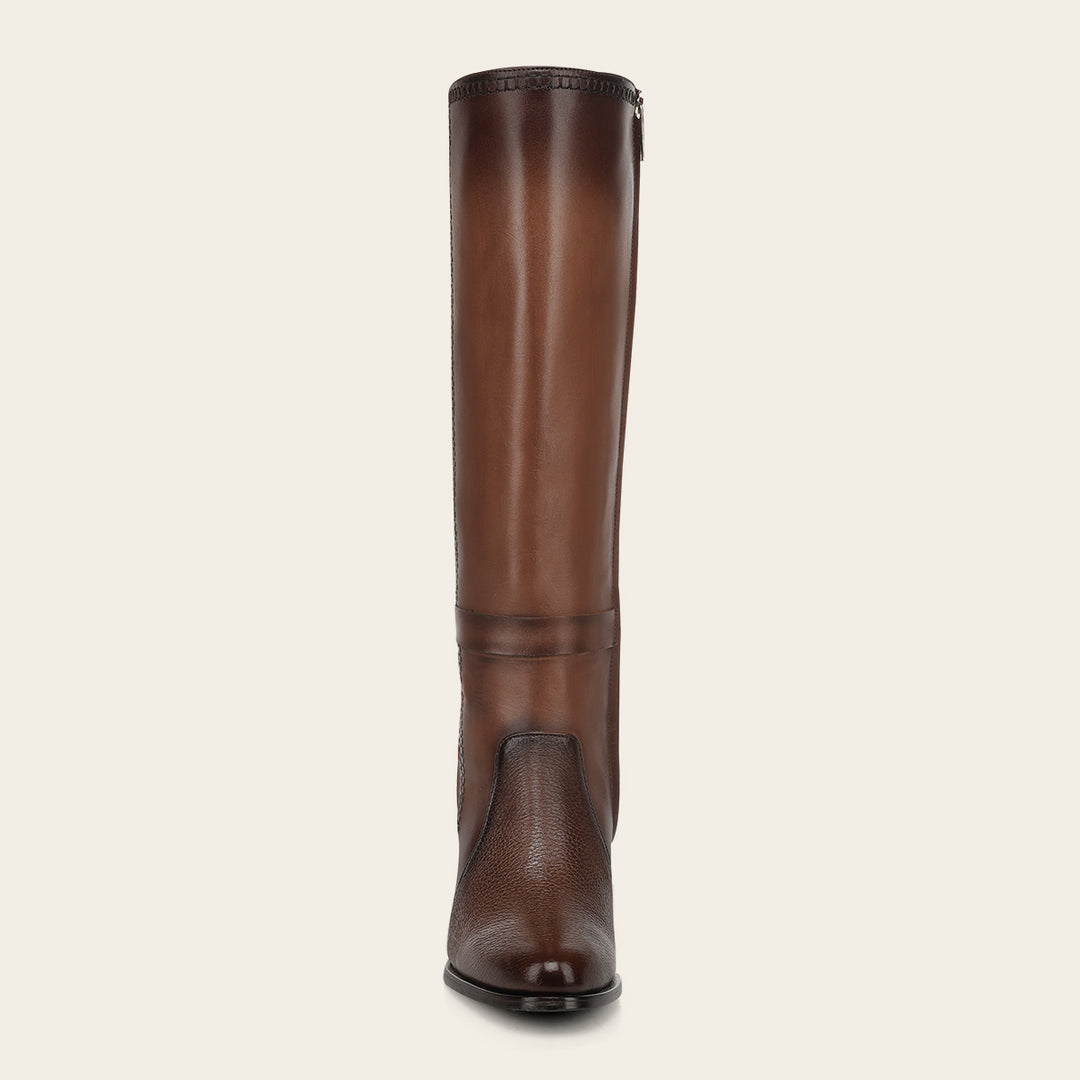 Bota alta de vestir en piel genuina de venado para dama