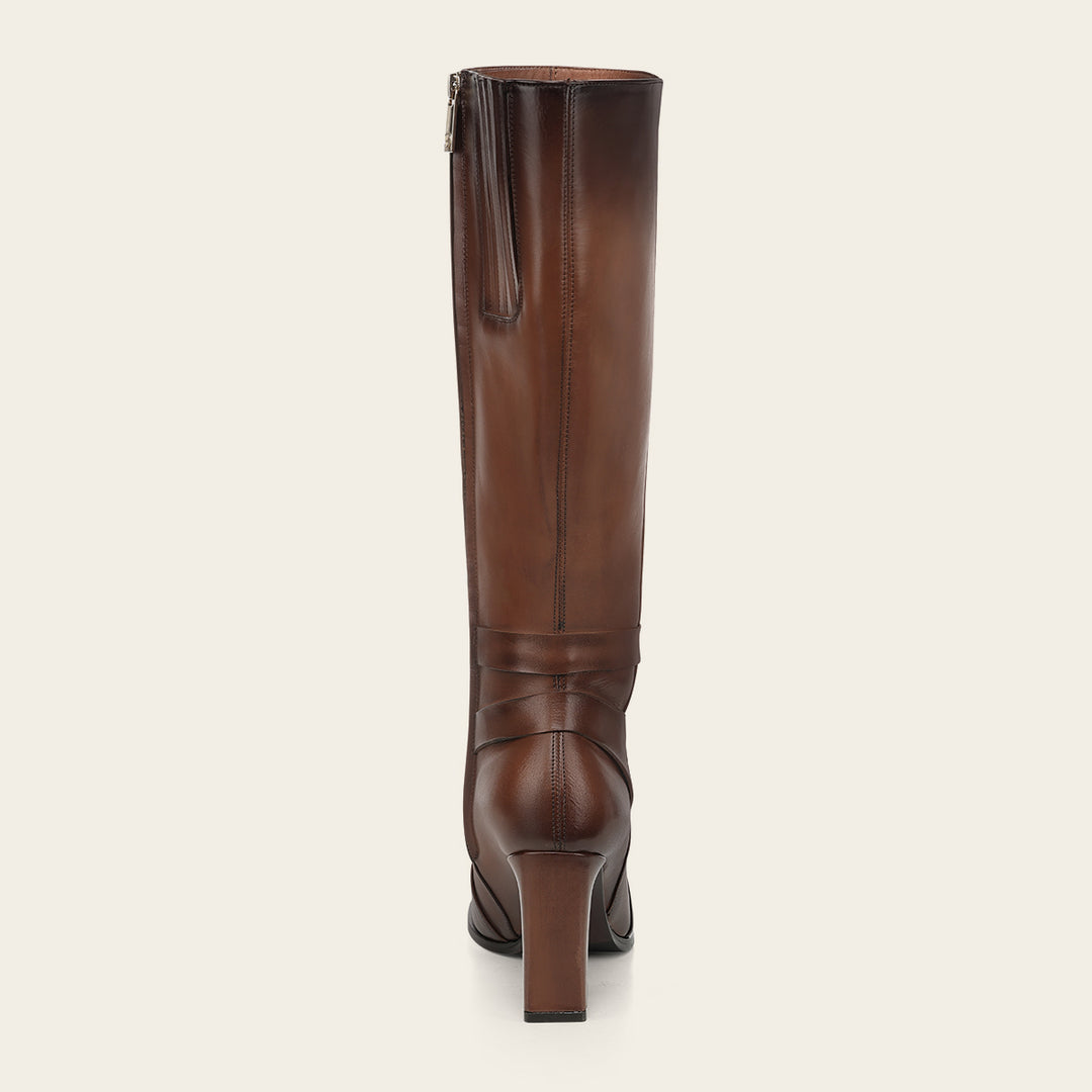 Bota alta de vestir en piel genuina de venado para dama