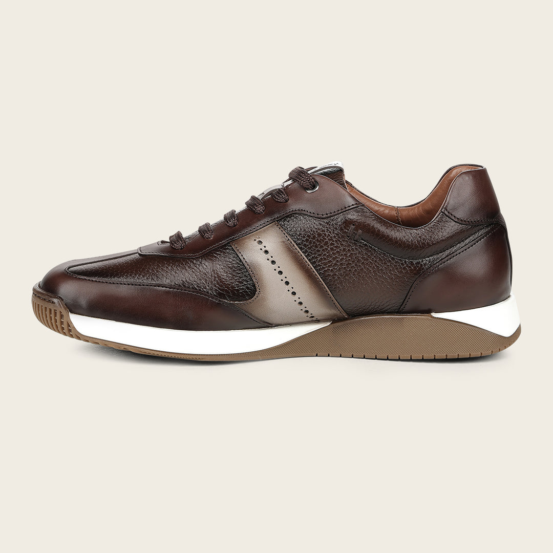 Tenis en piel genuina de venado para caballero