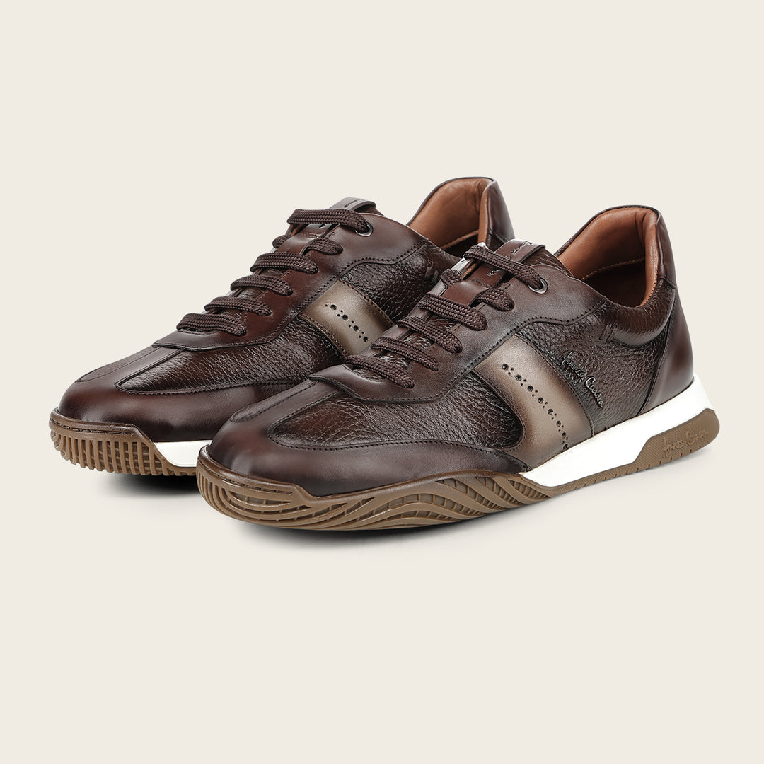 Tenis en piel genuina de venado para caballero