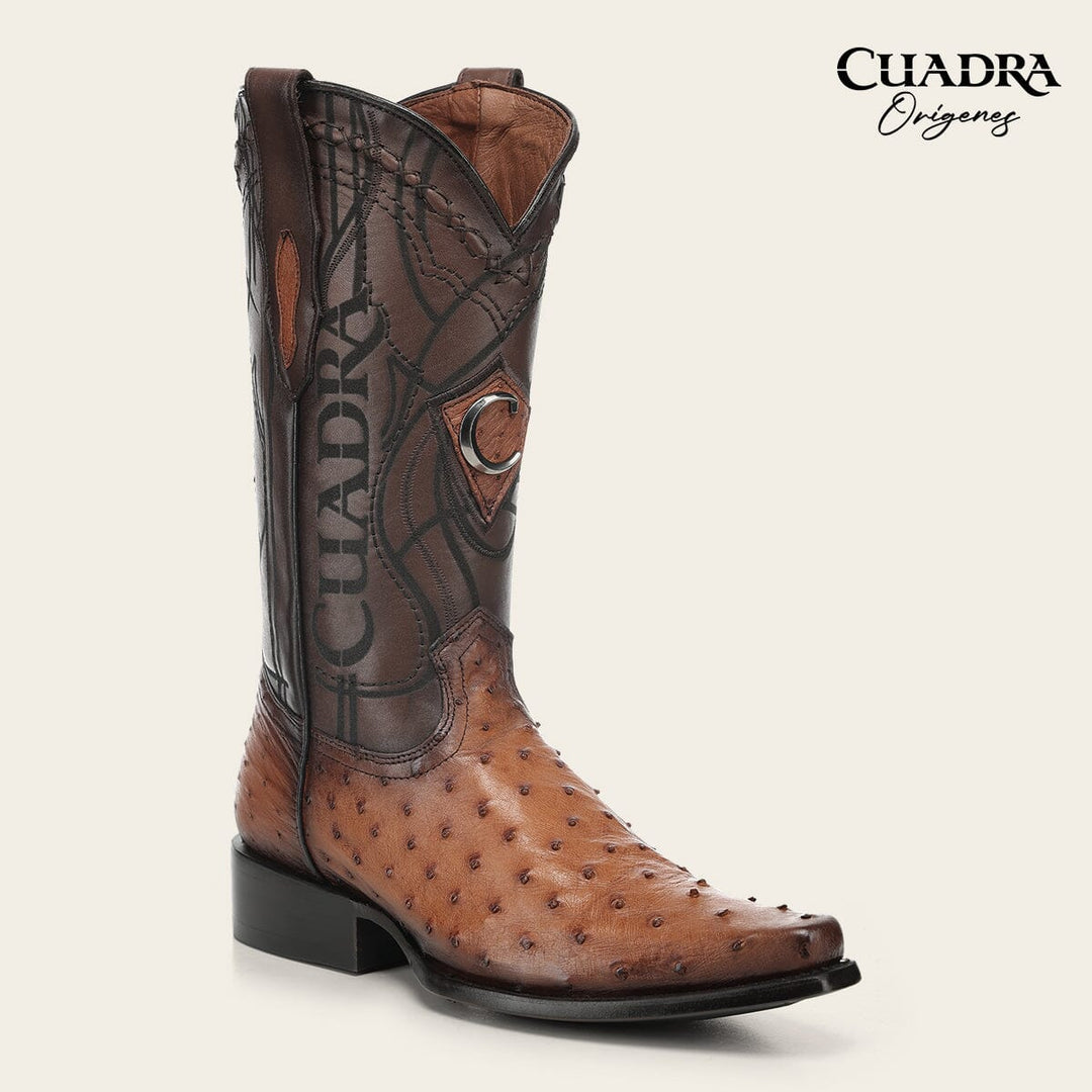 Bota tradicional Orígenes en piel genuina de avestruz para caballero Botas y Botines 