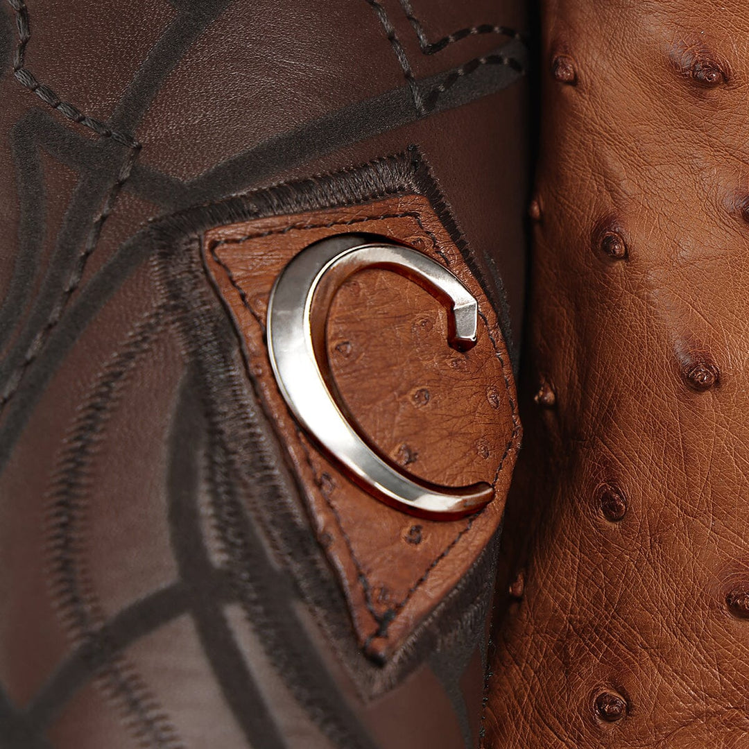 Bota tradicional Orígenes en piel genuina de avestruz para caballero Botas y Botines 