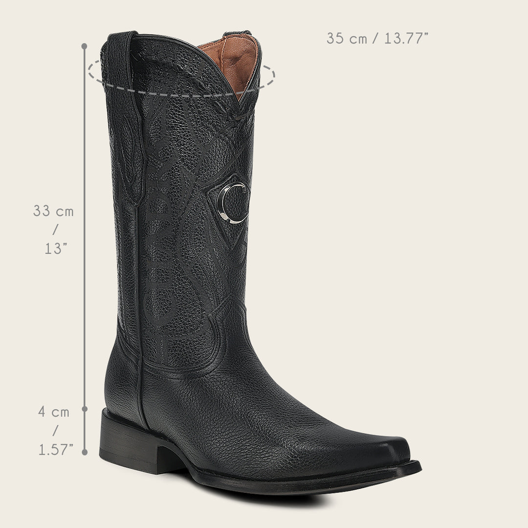 Bota tradicional Orígenes en piel genuina de venado italiano para caballero