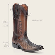 Bota tradicional en piel genuina de pitón para caballero Botas y Botines 