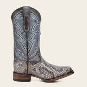 Bota rodeo en piel genuina de pitón para dama Botas y Botines 