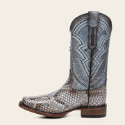Bota rodeo en piel genuina de pitón para dama Botas y Botines 