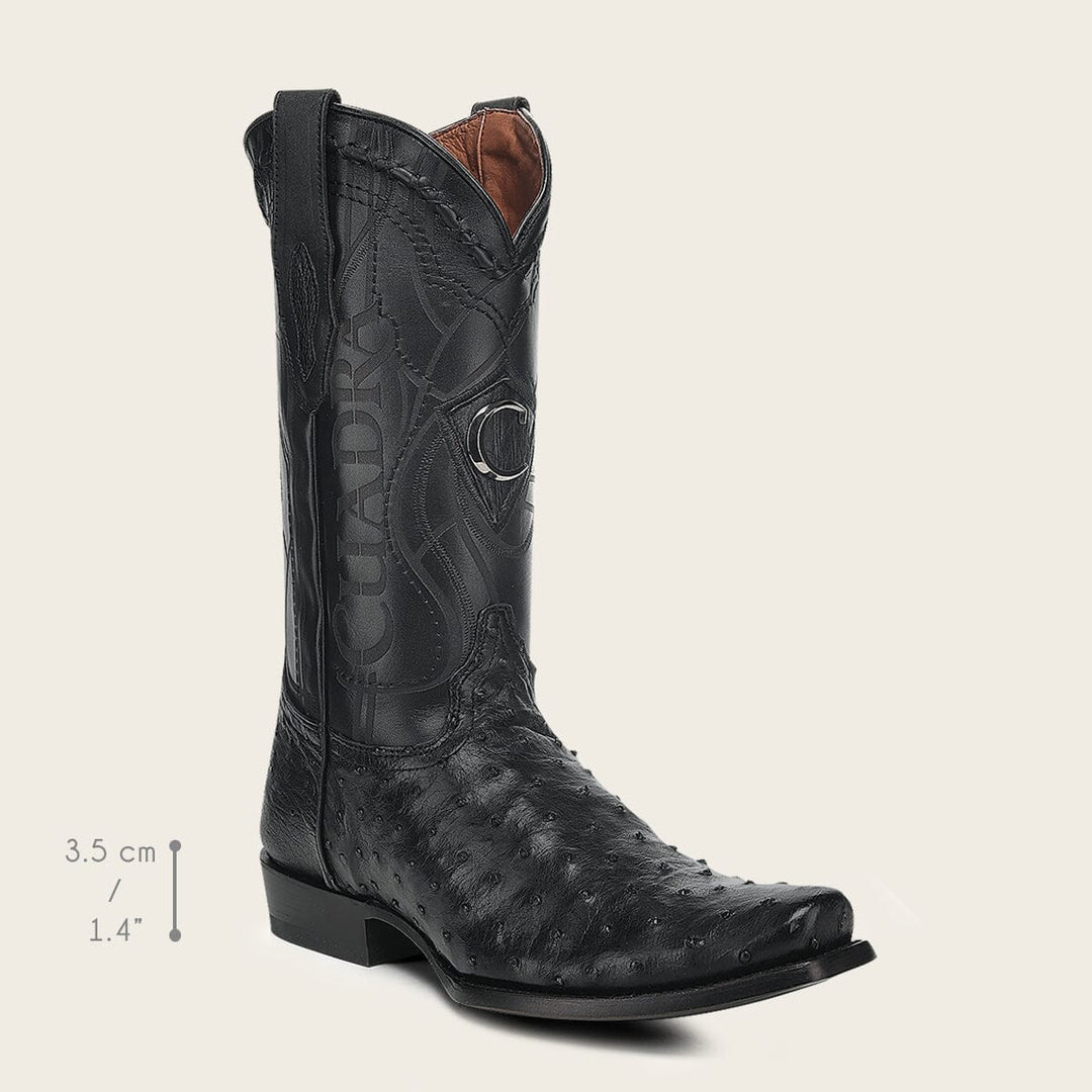 Bota tradicional Orígenes en piel genuina de avestruz para caballero Botas y Botines 