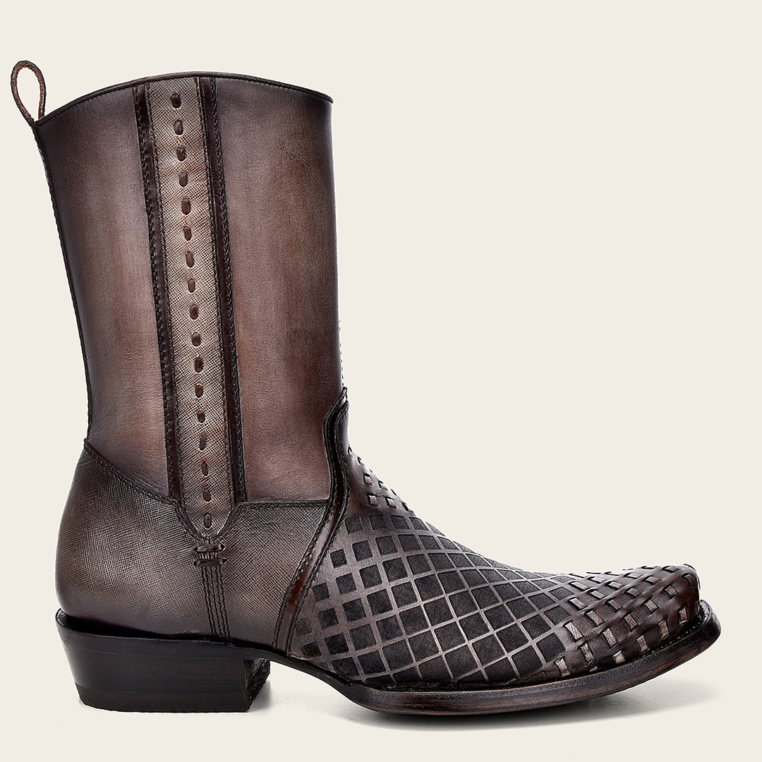 Bota fine western en piel genuina para caballero