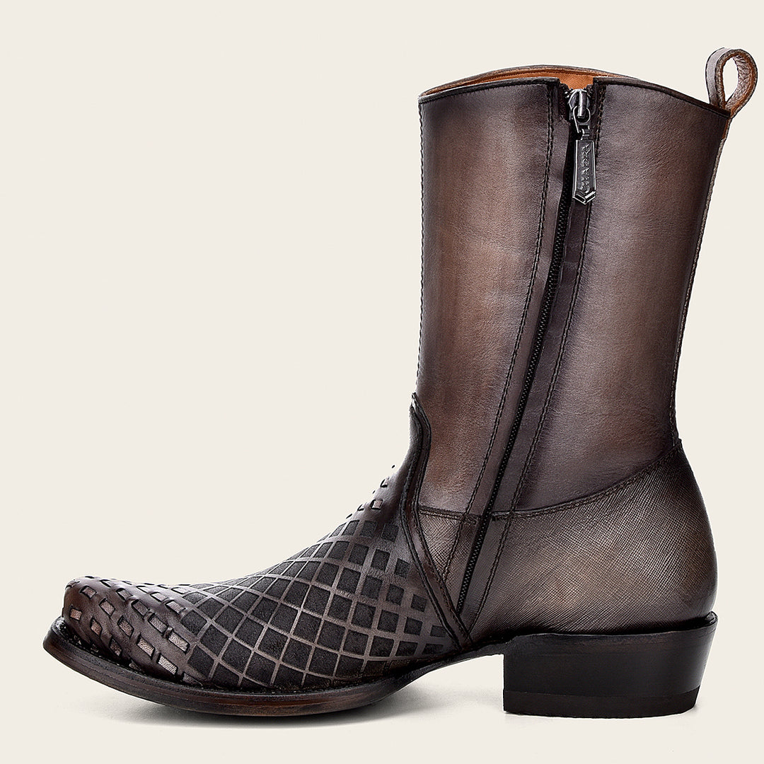 Bota fine western en piel genuina para caballero