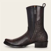 Bota casual en piel genuina de pitón para caballero Botas y Botines 